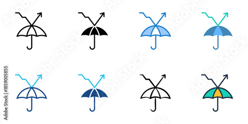 Crisis management icons set multiple style collection. Editable stroke 
