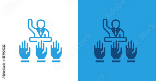 Democracy Flat, with light and dark background