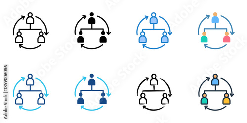 Restructuring icons set multiple style collection. Editable stroke 
