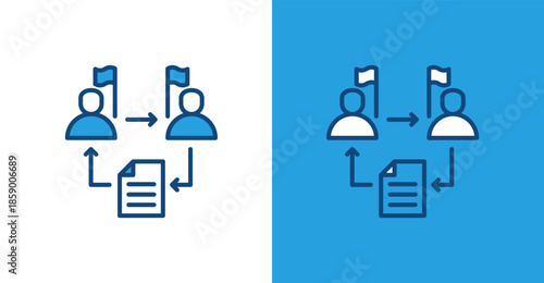 Bureaucracy Color Outline, with light and dark background