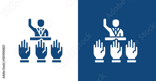 Democracy Glyph, with light and dark background