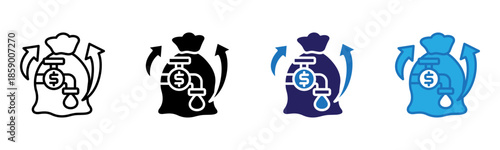 Liquidity Icon Multi Style Vector Illustration