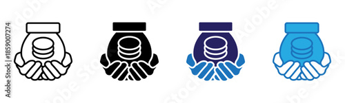 Funds Icon Multi Style Vector Illustration