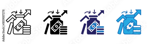 Inflow Icon Multi Style Vector Illustration