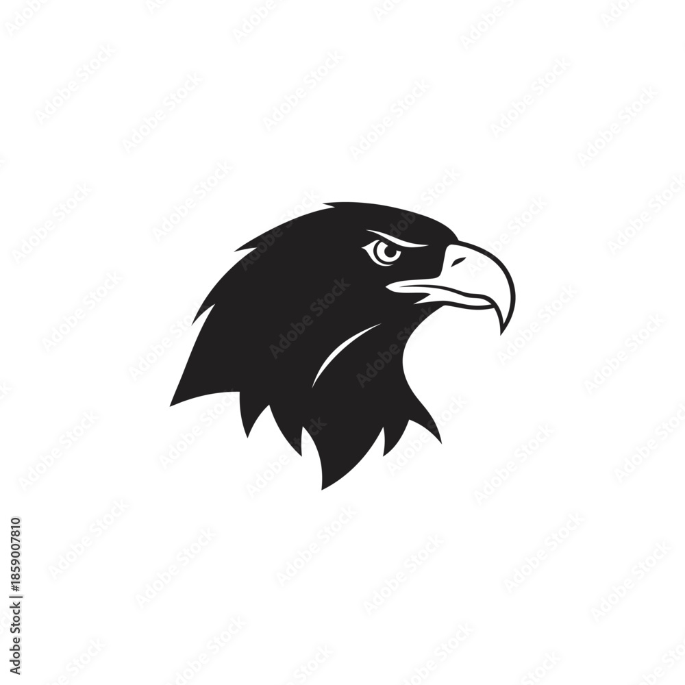 Fototapeta premium Eagle Head Silhouette - A Symbol of Strength and Determination.