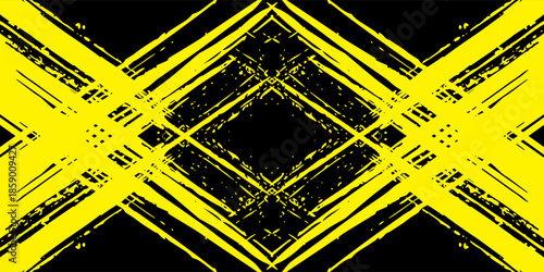 yellow black brush wrap car sticker pattern abstract banner sporty lines black yellow color combination grunge brush pattern racing motorsport design, vector illustration.
