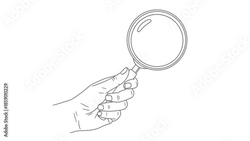 A hand holding a magnifying glass, illustrating the concept of close examination and discovery.