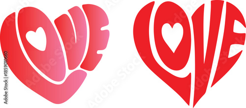 Creative typographic love heart designs for various occasions