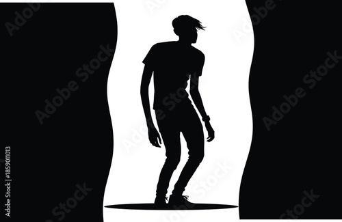 Set of black silhouettes of male and female artists painting with brushes and palettes in various creative poses isolated white,