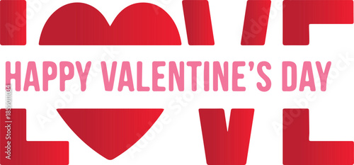 Happy Valentine's Day Love Heart Greeting Card Design