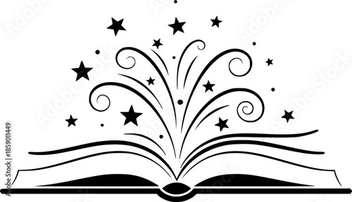 Magic Book with Glowing Light Concept Vector Illustration