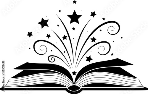 Magic Book with Glowing Light Concept Vector Illustration