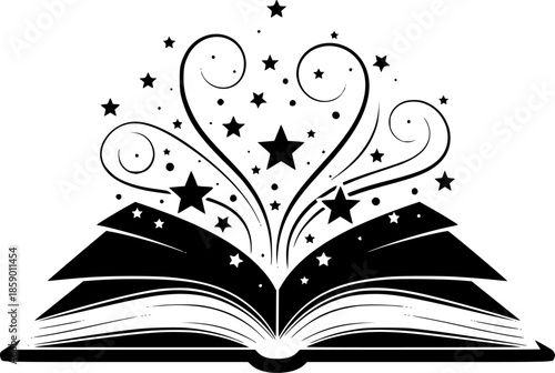 Magic Book with Glowing Light Concept Vector Illustration