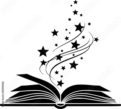 Magic Book with Glowing Light Concept Vector Illustration