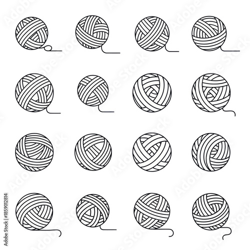 Collection of Yarn Balls for Knitting and Crafts.
