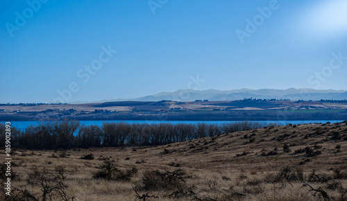 Lake Lowell and Owyhee mountain range in Idaho, Deer Flat