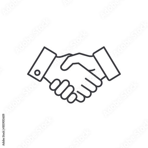 Business handshake icon, agreement, partnership, success, teamwork, meeting, collaboration, trust concept