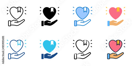 Brand strategy icons set multiple style collection. Editable stroke 
