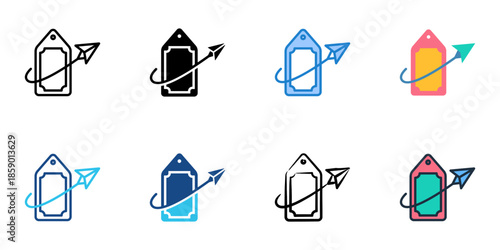 Pricing strategy icons set multiple style collection. Editable stroke 
