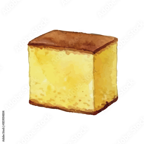 Foto Watercolor-style Japanese sweets illustration／和菓子・カステラ