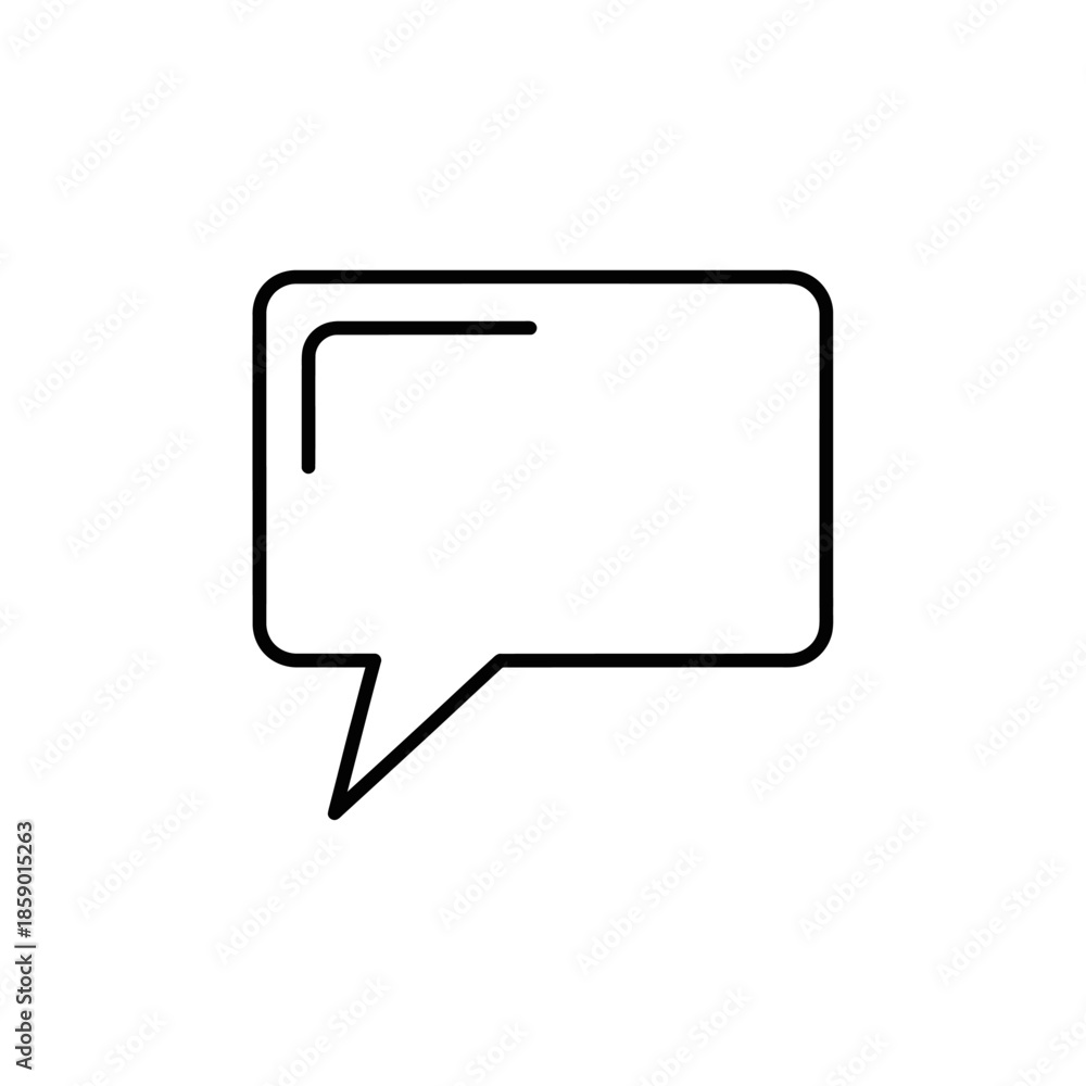 Naklejka premium Blank speech bubble icon, chat message symbol, communication outline graphic