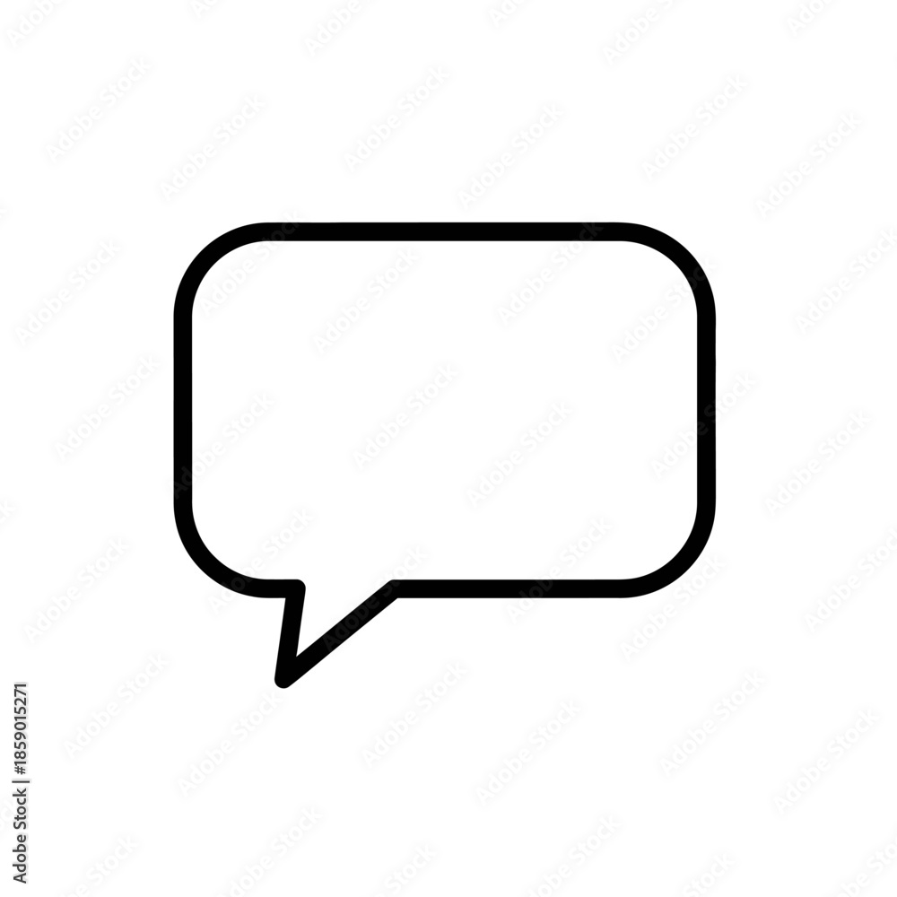 Fototapeta premium Blank speech bubble icon, chat message symbol, communication concept, simple design