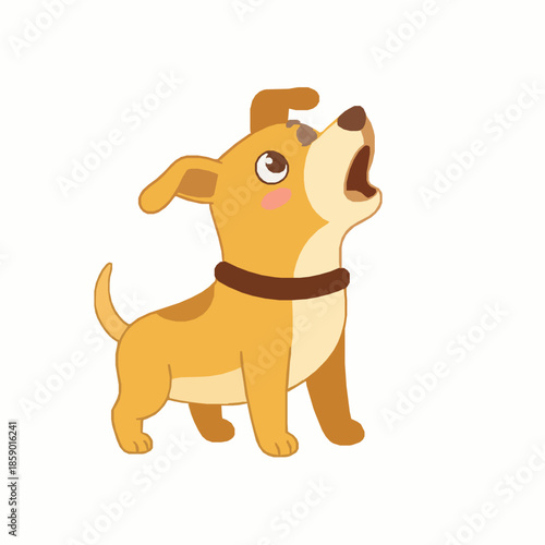 Minimal barking dog silhouette vector icon for alert warning