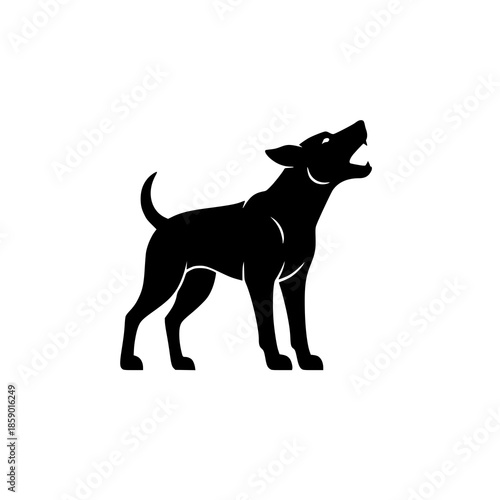 Cute cartoon barking dog vector alerting owner illustration