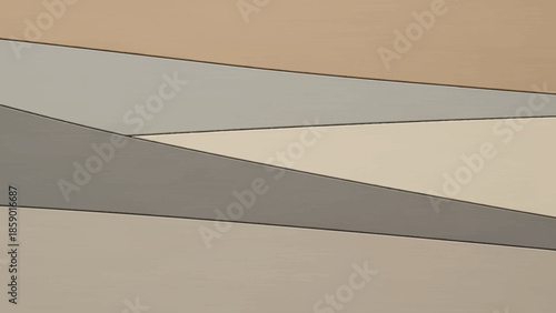 Abstract geometric composition with intersecting planes in earthy tones.