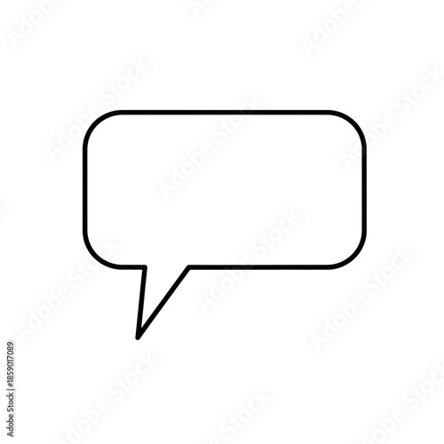 Blank speech bubble icon, communication, conversation, thought, message symbol, isolated on white background