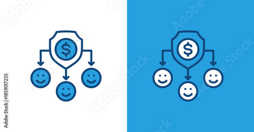 Cashflow Color Outline, with light and dark background