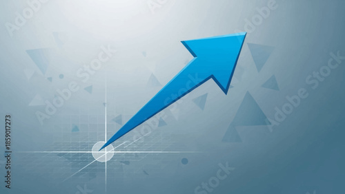 A blue arrow pointing upwards and right, symbolizing growth, progress, and success on a modern abstract background.