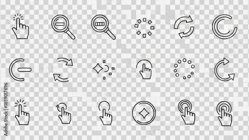 Collection of Cursor Icons and Loading Symbols.