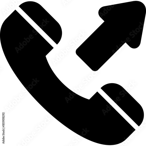 outgoing call icon illustration design with solid