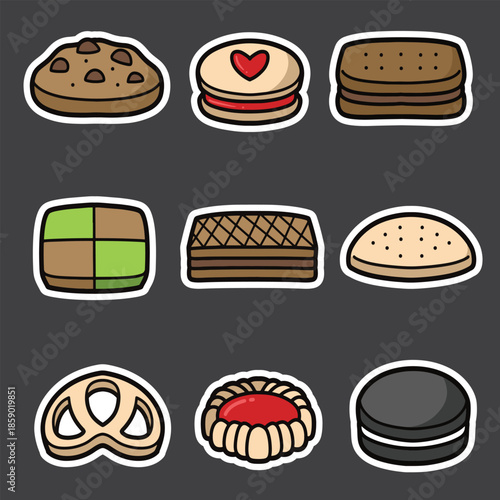 set of biscuit good for sticker badge, element design, print design, etc
