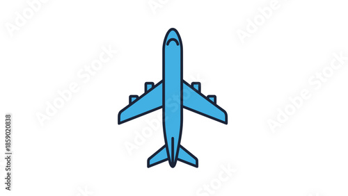 Blue airplane icon