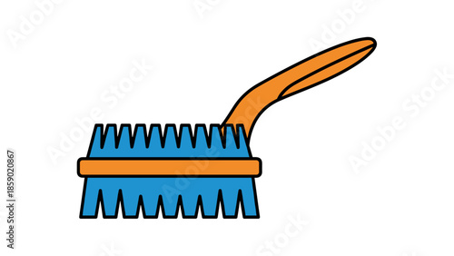 Blue and Orange Cleaning Brush Icon