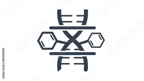 Abstract Symbol of DNA and Chemical Structure