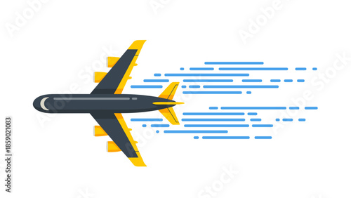 Airplane flying with motion blur effect