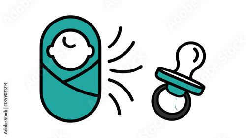 Baby and Pacifier Icon