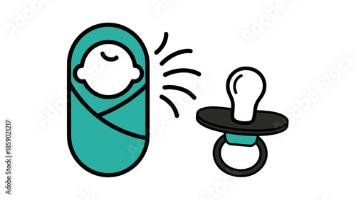 Baby and Pacifier Icon