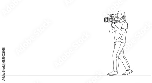 Man holding a video camera on a