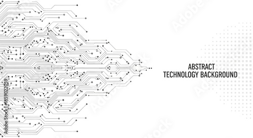 Abstract technology background with circuit board design and text