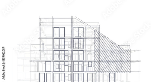 Architectural blueprint of a modern building design
