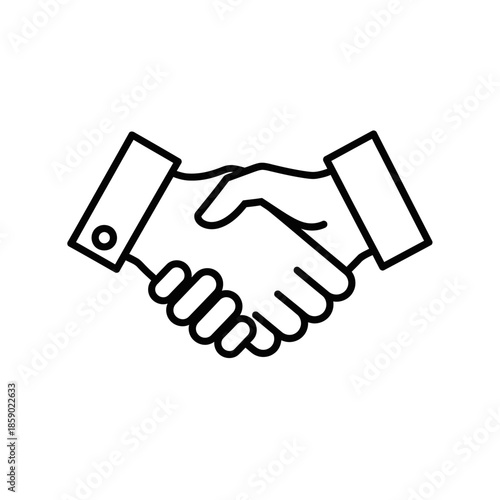 Business handshake icon, agreement, partnership, teamwork, success, collaboration concept