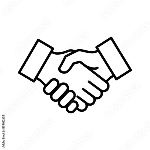 Business handshake icon, agreement, partnership, trust, collaboration, success, deal, welcome