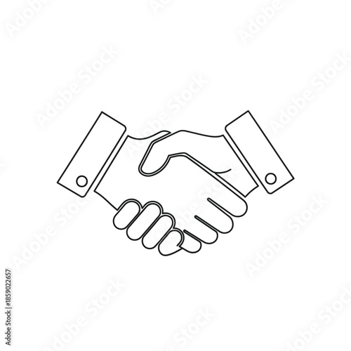 Business handshake icon, agreement, partnership, trust, and deal concept, vector illustration