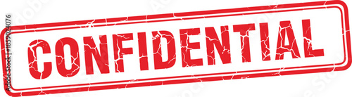 Confidential Red Stamp Vektor Label Isolated on White Background