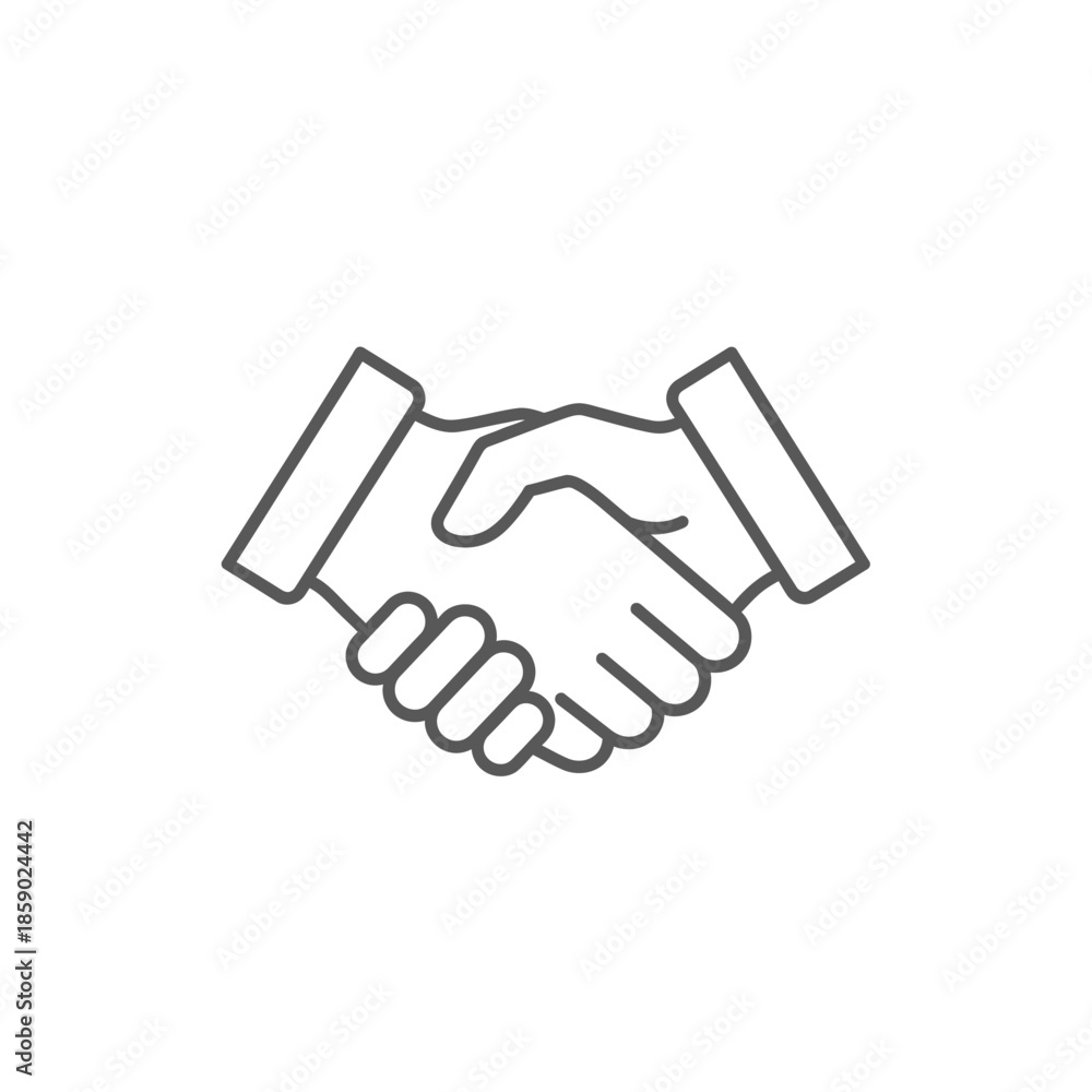 Obraz premium Business handshake icon, partnership agreement, deal symbol, vector illustration
