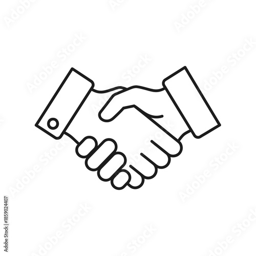 Business handshake icon, partnership agreement, deal closing, trust and collaboration concept